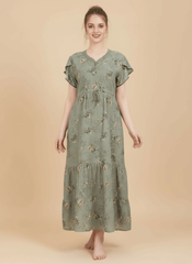 Sage Green Supima Cotton Umbrella Nightgown Prisha