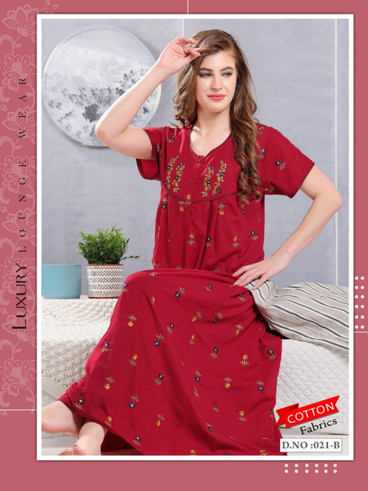 Cherry Red Pure Mulmul Cotton Daisy