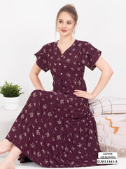 Maroon Supima Cotton Umbrella Nightgown Nysa