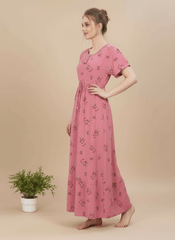 Baby Pink Supima Cotton Umbrella Nightgown Monisha