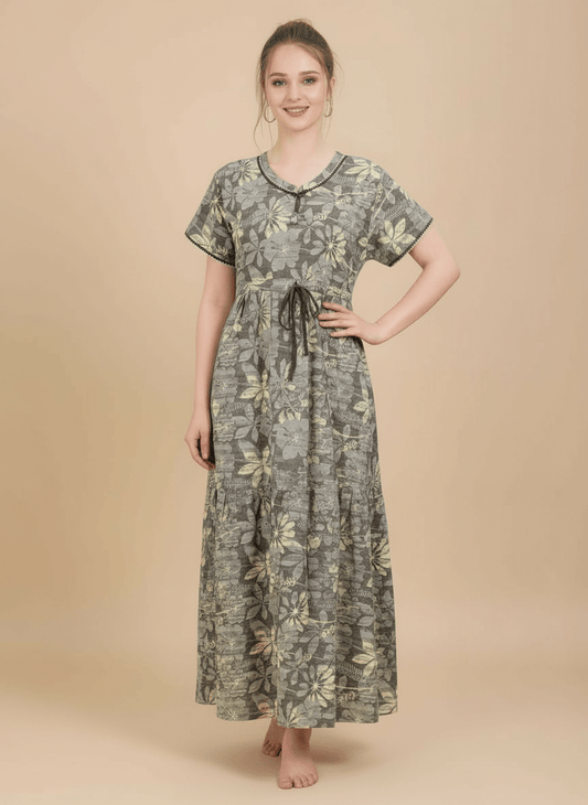 Light Grey Supima Cotton Umbrella Nightgown Tina