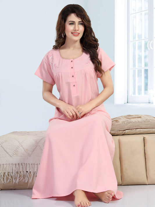 Crepe Pink Supima Cotton Plain Nisha