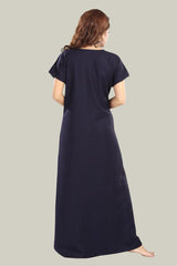 Navy Blue Supima Cotton Plain Nisha