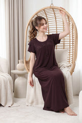 Chocolate Brown Malai fabric Alifya