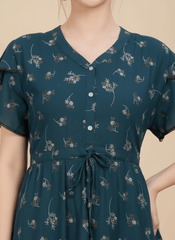 Turquoise Supima Cotton Umbrella Nightgown Nysa