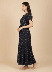 Navy Blue Supima Cotton Umbrella Nightgown Nysa