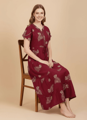 Red Supima Cotton Umbrella Nightgown Anjali