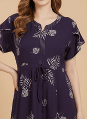 Midnight Purple Supima Cotton Umbrella Nightgown Anjali