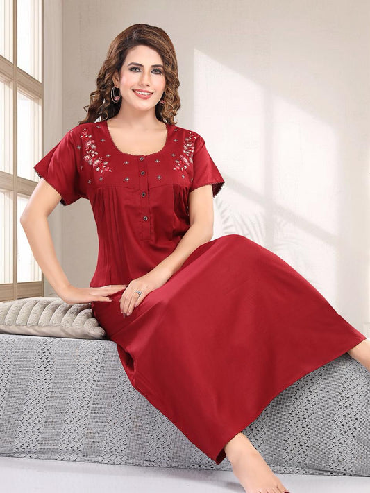 Cherry Red Supima Cotton Plain Nisha