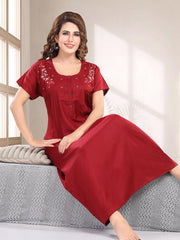 Cherry Red Supima Cotton Plain Nisha