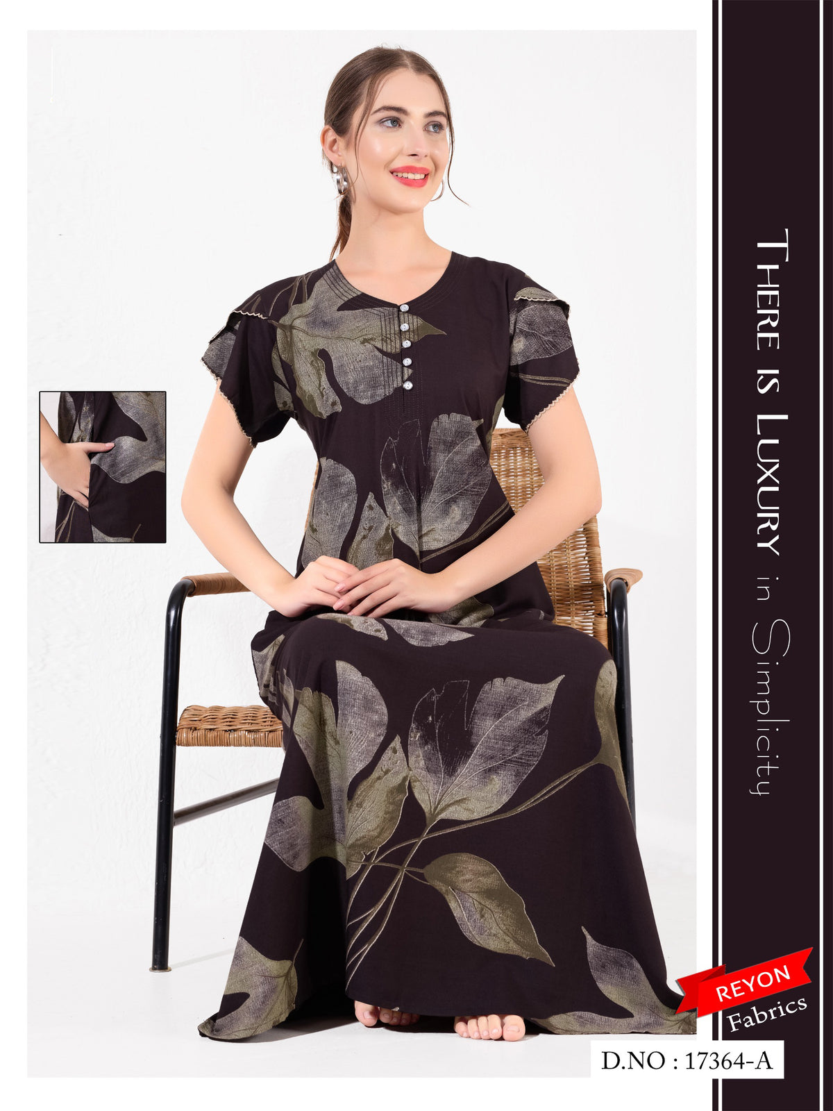 Dark Brown Reyon Cotton Mahira