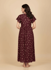 Maroon Supima Cotton Umbrella Nightgown Nysa