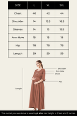 Flint Grey Linen Cotton Maternity Long Frock